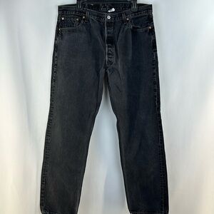 Levi’s 501 Black Washed Denim Jeans, 40x34